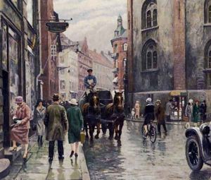 Street Scene In Copenhagen by Paul-Gustave Fischer