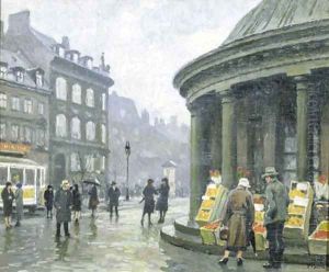 A city square, Copenhagen by Paul-Gustave Fischer