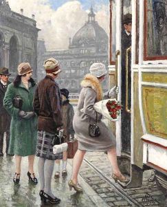 At the tram stop At the tram stop