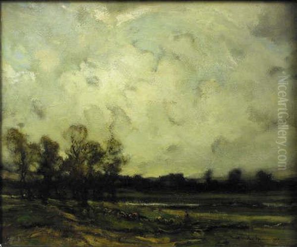 Spenlove A River Landscape With A Shepherd And Sheep - view 1