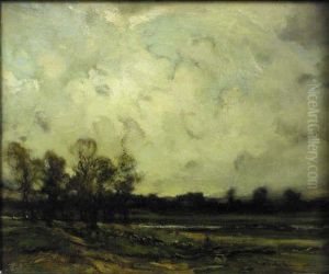 Spenlove A River Landscape With A Shepherd And Sheep by Frank Spenlove Spenlove