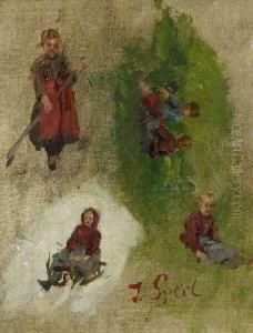 Vier Kinderstudien: by Johann Sperl