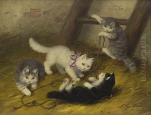 Spielende Katzchen. by Sophie Sperlich