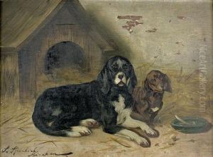 Zwei Hunde Vor Ihrer Hutte. by Sophie Sperlich