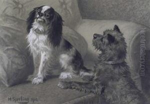 Zwei Hunde In Der Stube - view 1