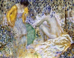 Two Women on the Grass by Frederick Carl Frieseke