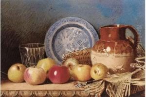 Still-life With A Jug, Glass And Apples by Benjamin Walter Spiers