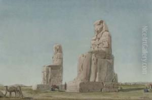 The Colossi At Memnon, Thebes by Richard Phene Spiers