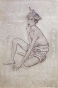 Sitting Balinese Man by Walter Spies