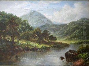 Landscape And River View, North Wales by Thomas Spinks