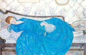 The Blue Gown by Frederick Carl Frieseke