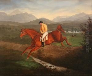 Parson Persse On Palanquin, Riding A Steeplechase: Winning Easily