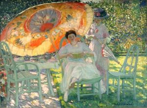 The Garden Parasol by Frederick Carl Frieseke