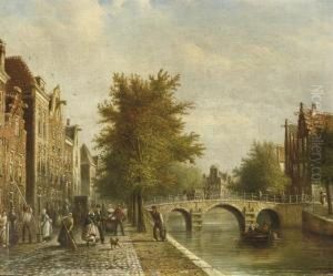 Daily Activities Along A Dutch Canal
