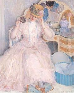 Lady Trying On a Hat by Frederick Carl Frieseke