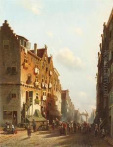 Street Scene. by Johannes Franciscus Spohler