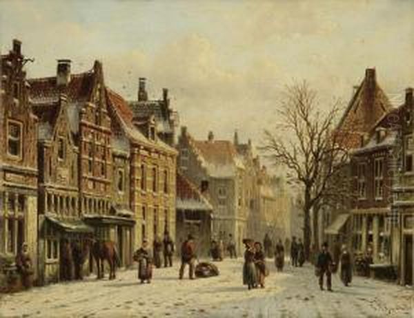 Verschneite Niederlandische Stadtansicht - view 1