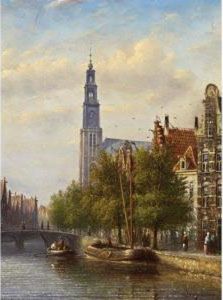 A View Of The Westerkerk, Amsterdam by Johannes Franciscus Spohler