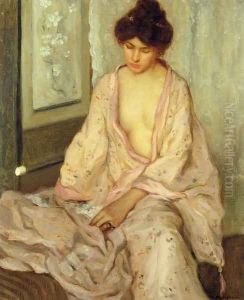 The Pink Kimono by Frederick Carl Frieseke