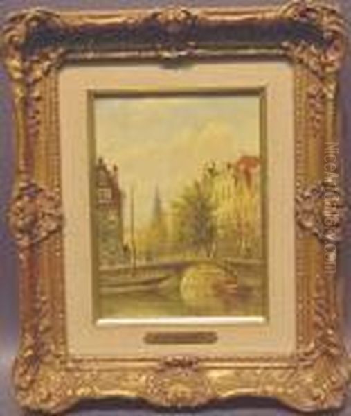 Figures On A Canal In Amsterdam - view 1
