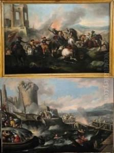 Escarmouche De Cavaliers Et L'attaque De La Forteresse Par Lesturcs