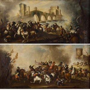 Battaglia Nei Pressi Di Un Ponte by Ilario Mercanti Spolverini