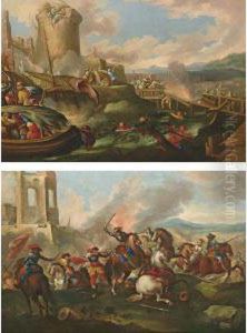 A) Battaglia Nei Pressi Di Un Ponte by Ilario Mercanti Spolverini