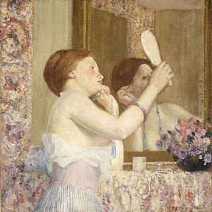 Woman with a Mirror (Femme qui se mire) 1911 by Frederick Carl Frieseke