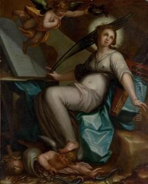 A Female Martyr Saint Triumphing Over The Love Of Gold, With The Tablets Of The Law - view 1