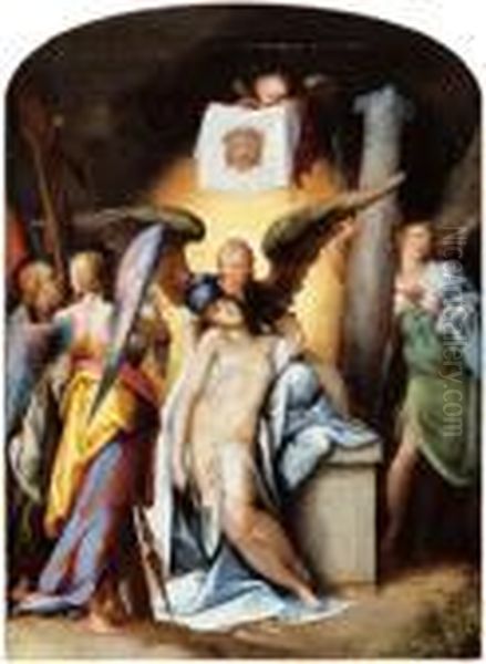 Cristo Circondato Dagli Angeli E Dai Simboli Della Passione - view 1