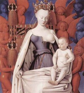 Virgin and Child Surrounded by Angels c. 1450 by Jean Fouquet