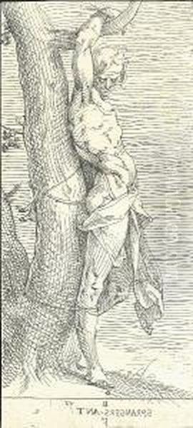 Saint Sebastian Bound To A Tree (hollstein 3) - view 1
