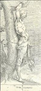 Saint Sebastian Bound To A Tree (hollstein 3) by Bartholomaeus Spranger