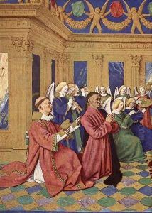 Étienne Chevalier and His Patron Saint 1452-60 by Jean Fouquet
