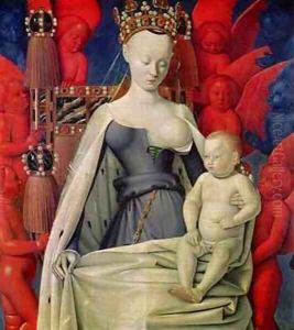 Virgin and Child Surrounded by Angels by Jean Fouquet