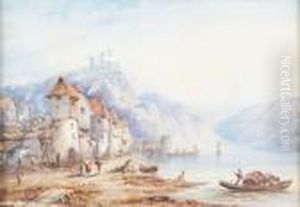 Continental Lake Scene by Edwin St John