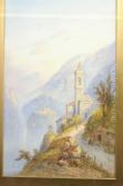A Pair, Italian Scenes, Villa On Lake Lugano And On The Torno Road, Lake Como - view 1