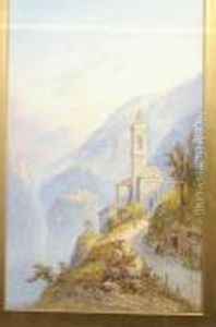 A Pair, Italian Scenes, Villa On Lake Lugano And On The Torno Road, Lake Como by Edwin St John