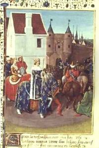Entry into Paris of King Jean II 1319-64 Le Bon and Queen Jeanne of Boulogne by Jean Fouquet