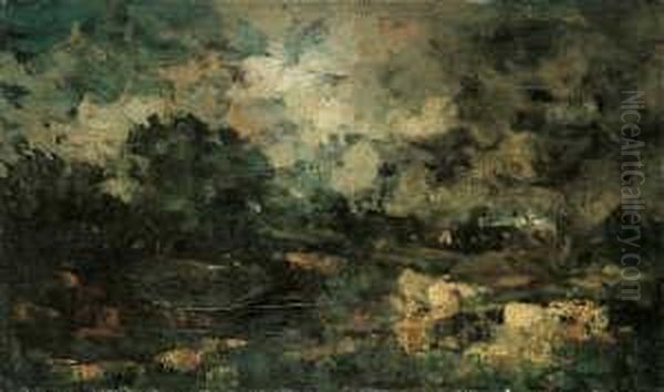 Bewegte Gewitterlandschaft. 
Verso Signiert: Adolf Staebli. Ol Auf Leinwand. H 31 Cm; B 50,5 - view 1