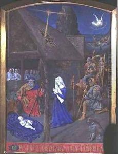 The Adoration of the Shepherds from the Hours of Etienne Chevalier by Jean Fouquet