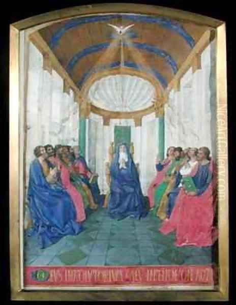 Pentecost from the Hours of the Cross and the Holy Spirit from the Hours of Etienne Chevalier - view 1