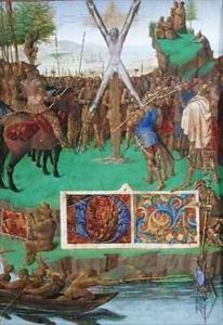 Martyrdom of St Andrew before the Proconsul Egeas