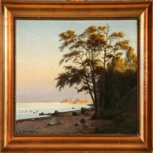 Coastal Scene At Elsinore, Denmark by Fritz Staehr-Olsen