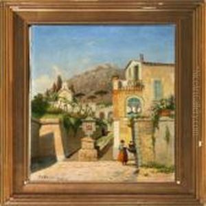 Italian Street Scene by Fritz Staehr-Olsen