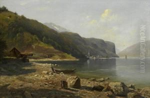 Walenseeufer Mit Muhlehorn.1894. by Balthasar, Balz Stager