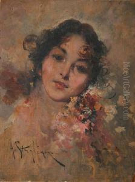 Head And Shoulders Portrait Of A Neapolitan Lady - view 1