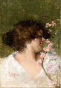 Fanciulla Con Fiori Di Pesco by Arturo Stagliano
