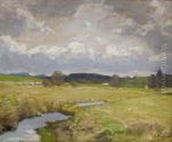 Fruhlingslandschaft Mit Bachlauf. - view 1