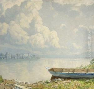 Sommerliches Chiemseeufer Mit Blick Auf Die Insel Frauenchiemsee by Albert Stagura